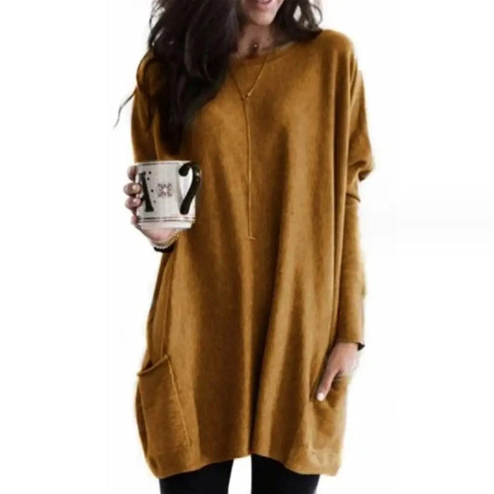 Women's Oversized Long Sleeve Pocket Tunic Jumper Plus Size