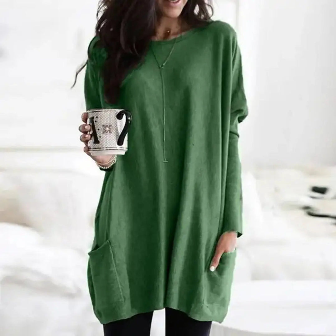 Women's Oversized Long Sleeve Pocket Tunic Jumper Plus Size