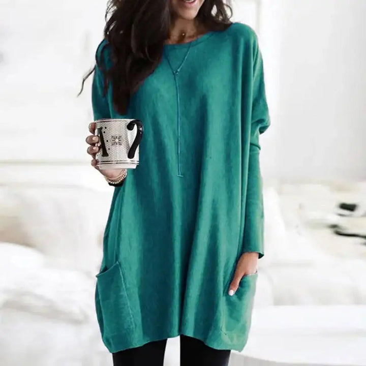 Women's Oversized Long Sleeve Pocket Tunic Jumper Plus Size