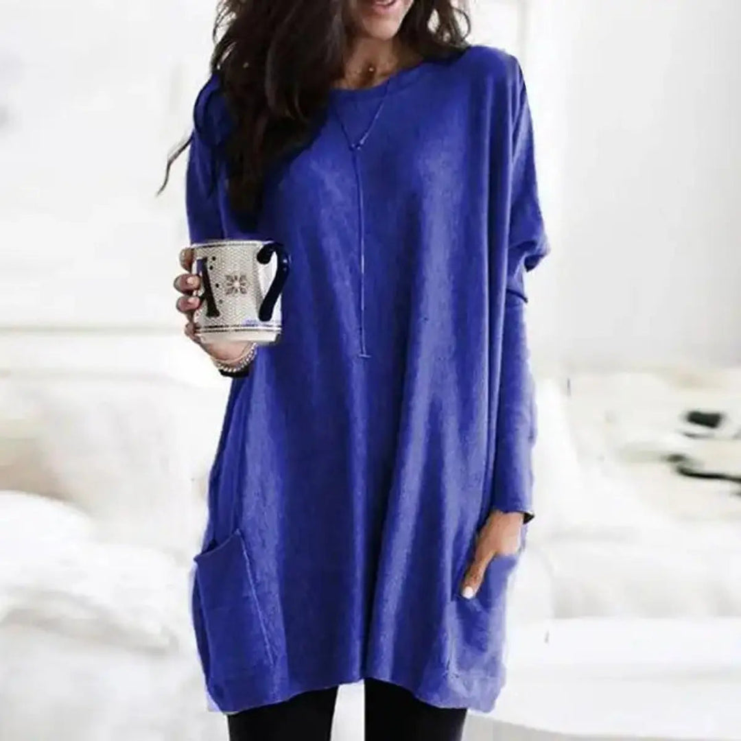 Women's Oversized Long Sleeve Pocket Tunic Jumper Plus Size
