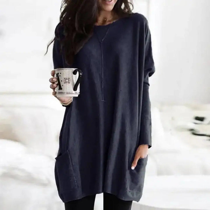 Women's Oversized Long Sleeve Pocket Tunic Jumper Plus Size