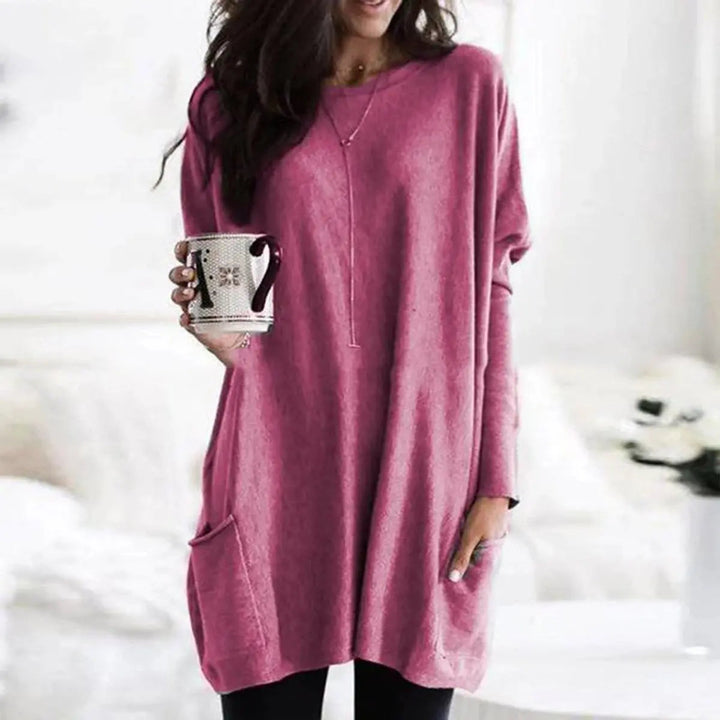 Women's Oversized Long Sleeve Pocket Tunic Jumper Plus Size