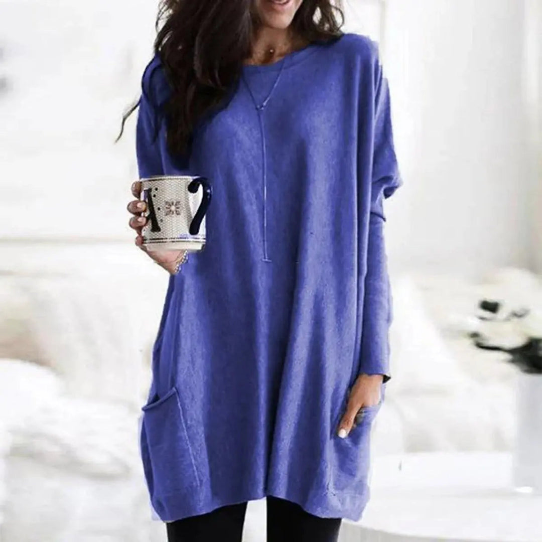 Women's Oversized Long Sleeve Pocket Tunic Jumper Plus Size
