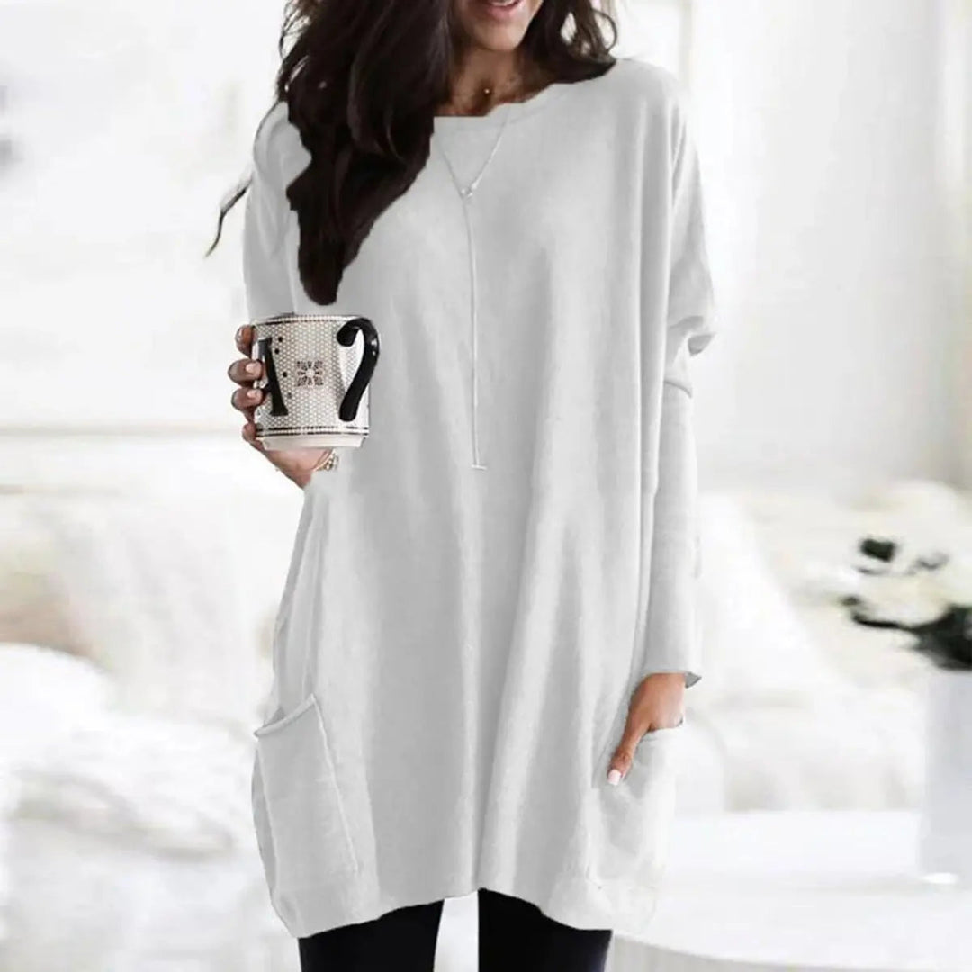 Women's Oversized Long Sleeve Pocket Tunic Jumper Plus Size