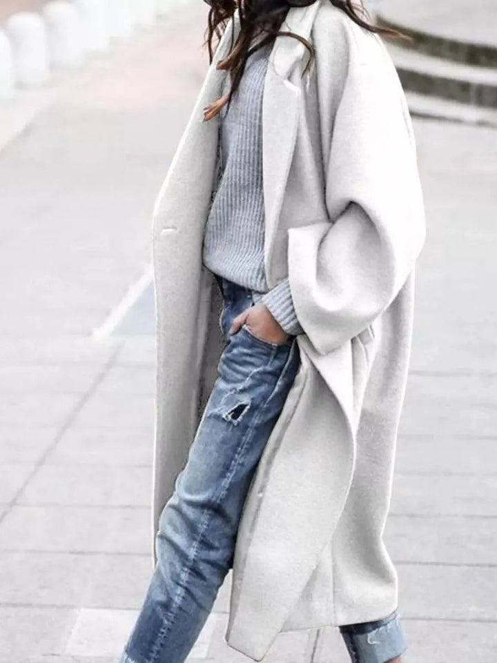 Women's Oversized Long Wool-Look Winter Coat Jacket