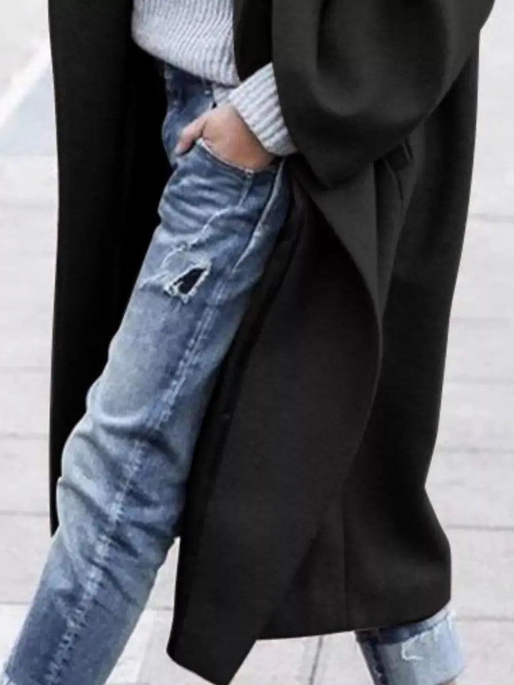 Women's Oversized Long Wool-Look Winter Coat Jacket