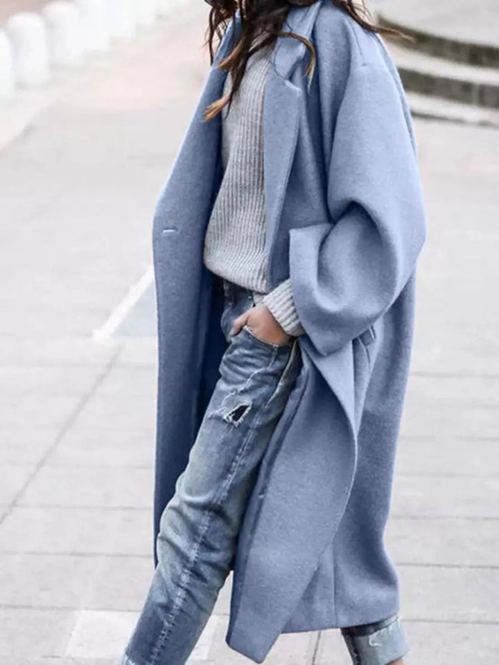 Women's Oversized Long Wool-Look Winter Coat Jacket
