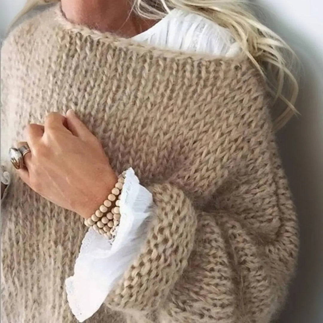 Women's Oversized Mohair Blend Knit Sweater Jumper