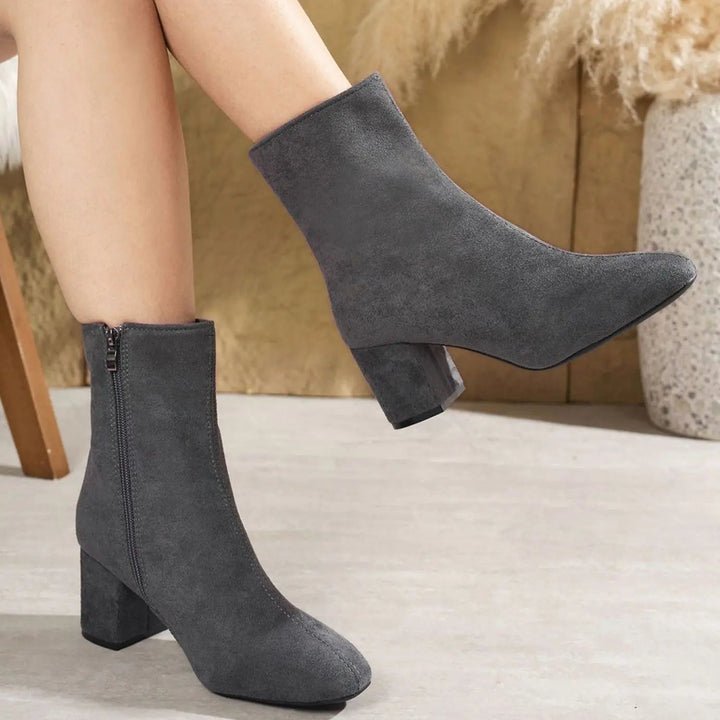 Women's Patent Block-Heel Side-Zip Ankle Boots