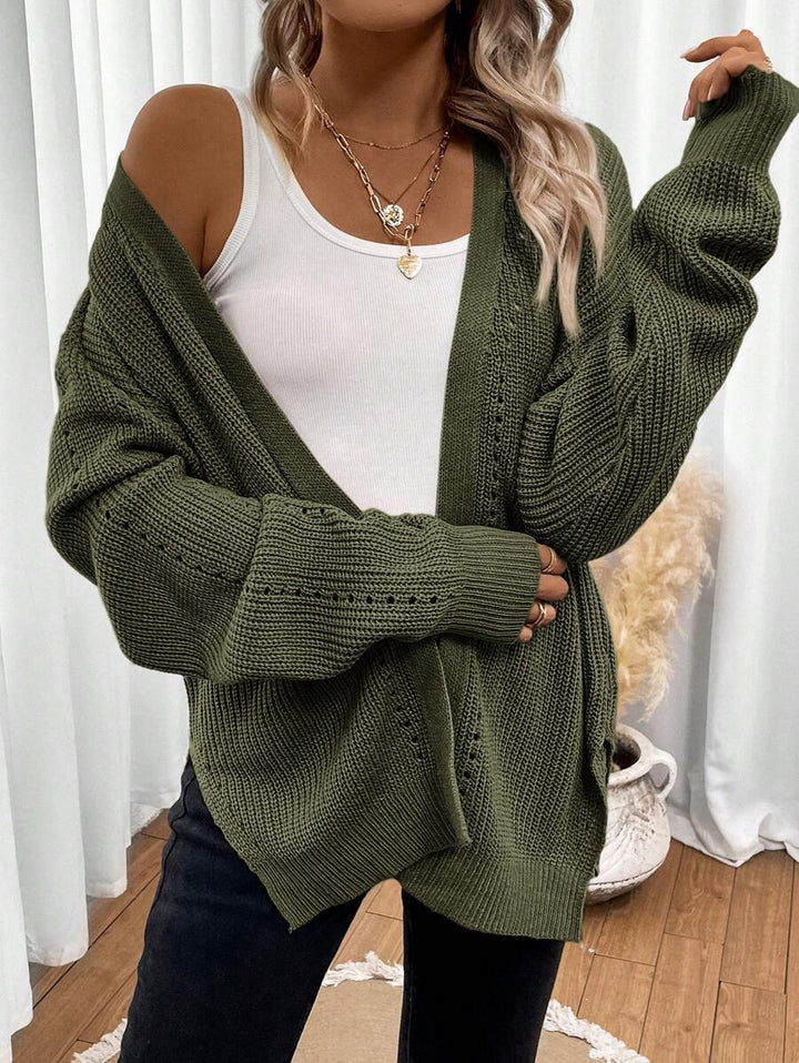 Women's Pointelle Open Front Cardigan