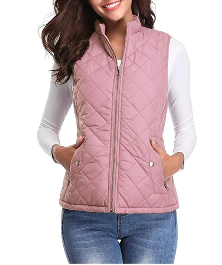 Women's Quilted Zip-Up Lightweight Puffer Vest