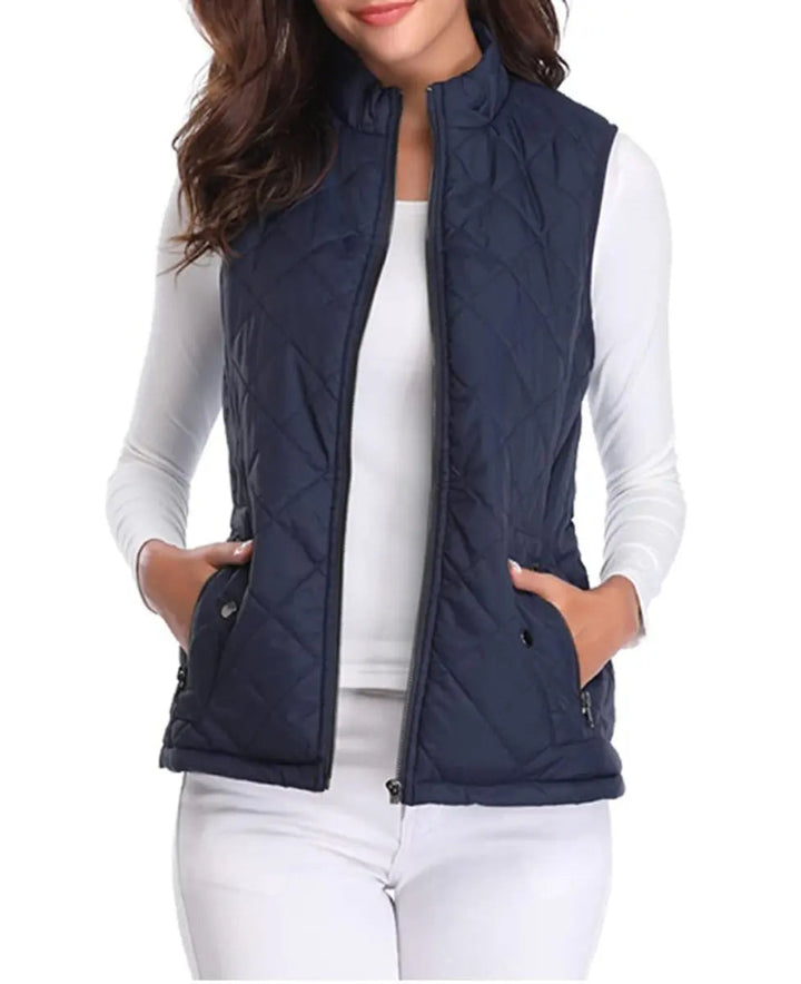 Women's Quilted Zip-Up Lightweight Puffer Vest