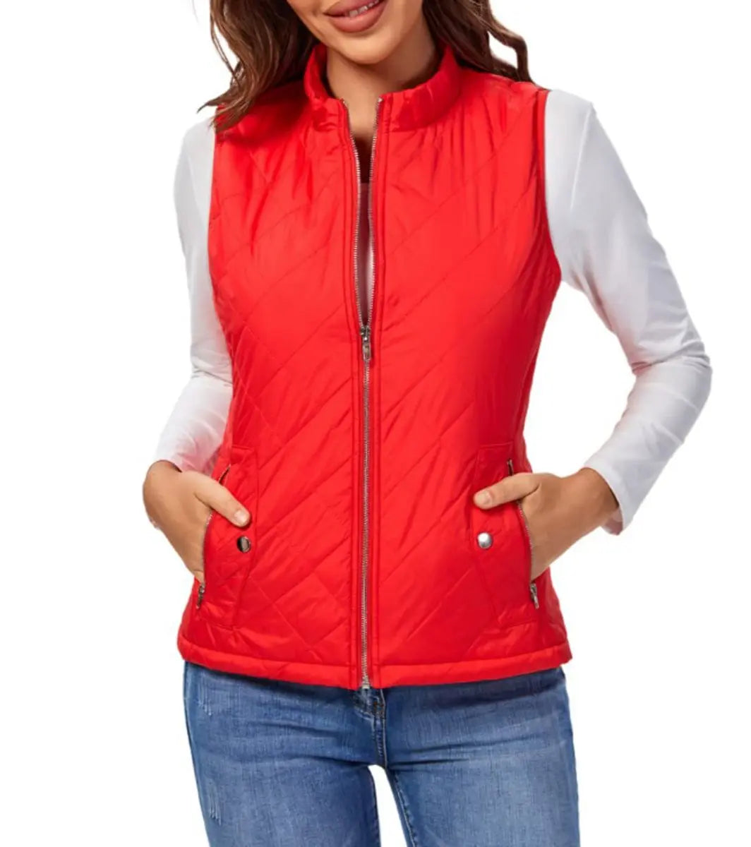 Women's Quilted Zip-Up Lightweight Puffer Vest