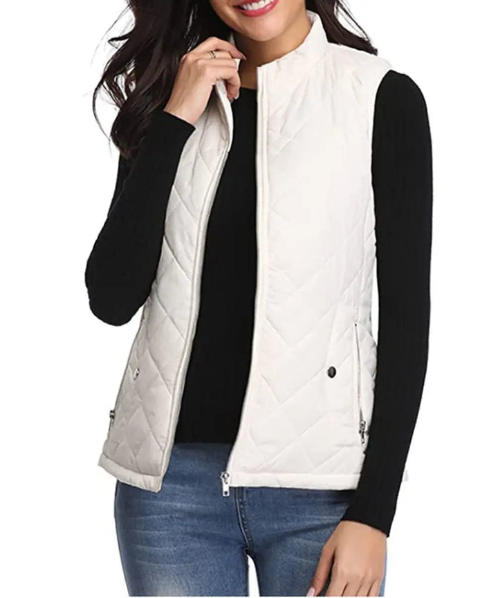 Women's Quilted Zip-Up Lightweight Puffer Vest