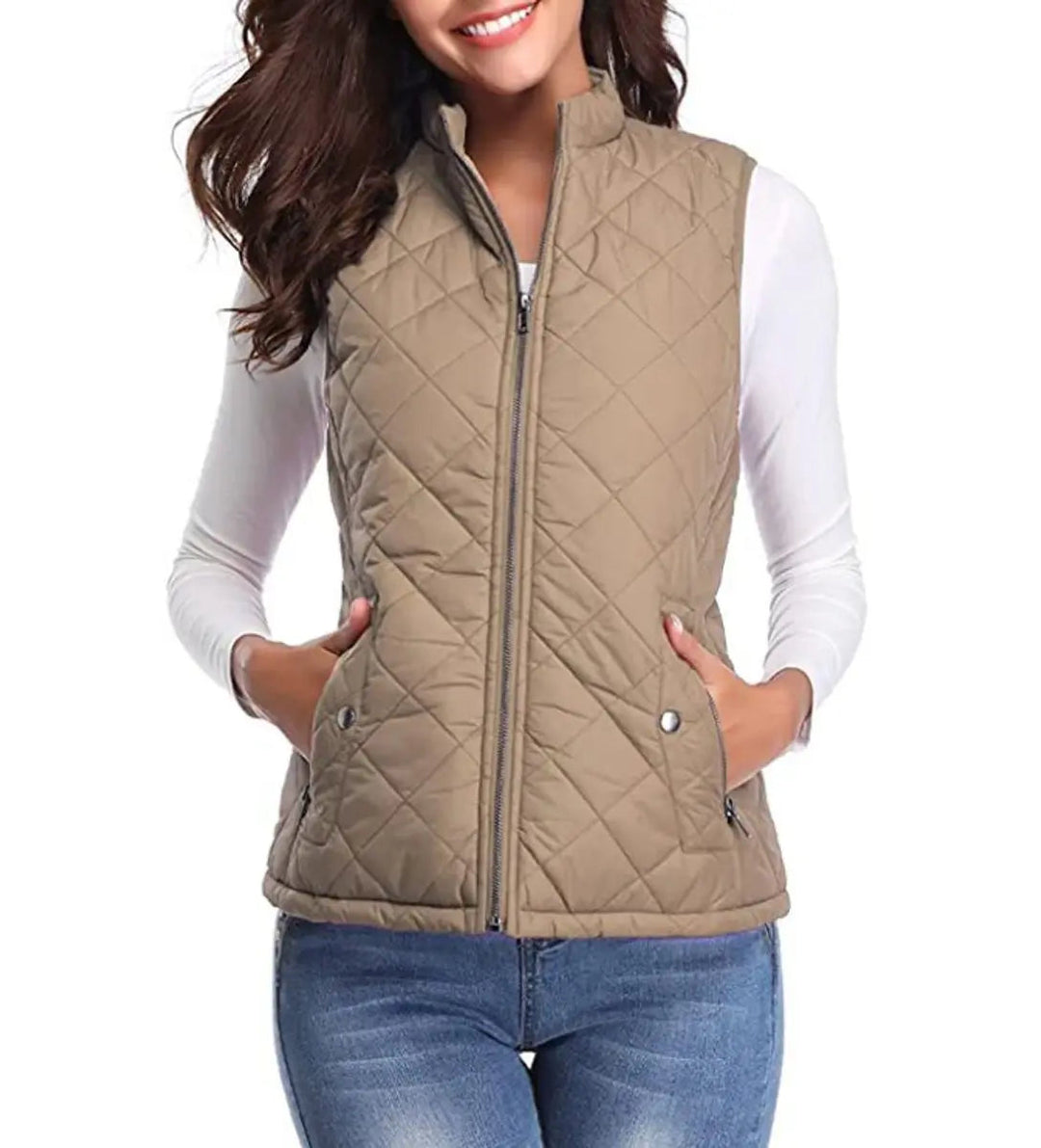 Women's Quilted Zip-Up Lightweight Puffer Vest