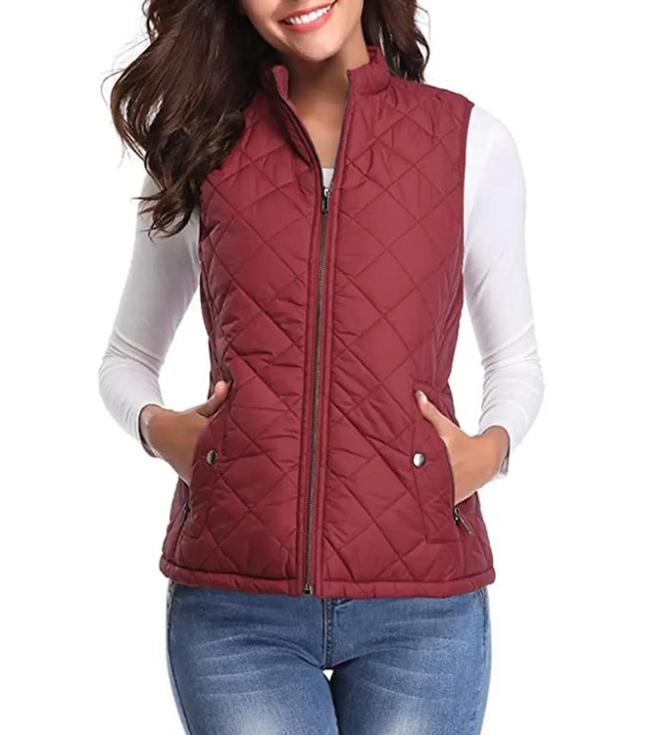 Women's Quilted Zip-Up Lightweight Puffer Vest