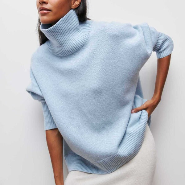 Women's Relaxed Draped Turtleneck Sweater