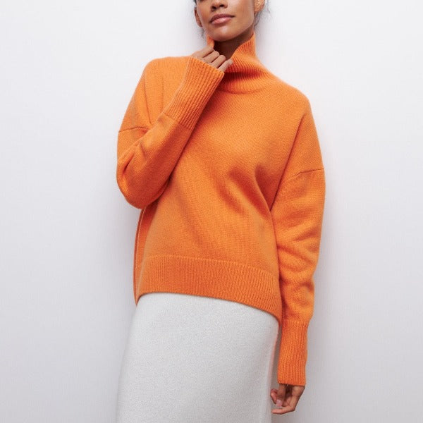 Women's Relaxed Draped Turtleneck Sweater