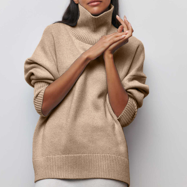 Women's Relaxed Draped Turtleneck Sweater
