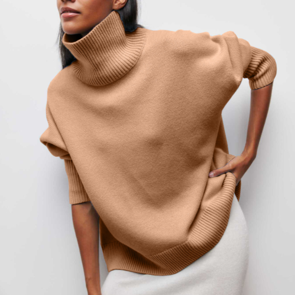 Women's Relaxed Draped Turtleneck Sweater