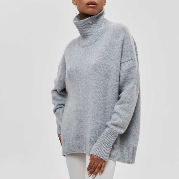 Women's Relaxed Draped Turtleneck Sweater