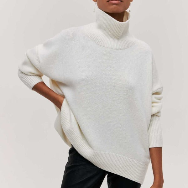 Women's Relaxed Draped Turtleneck Sweater