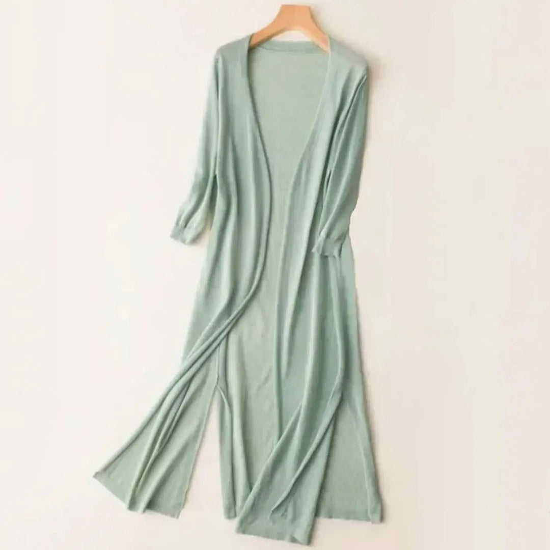 Women's Relaxed Open Front Lightweight Longline Long Cardigan