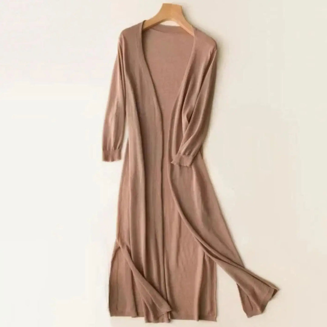 Women's Relaxed Open Front Lightweight Longline Long Cardigan