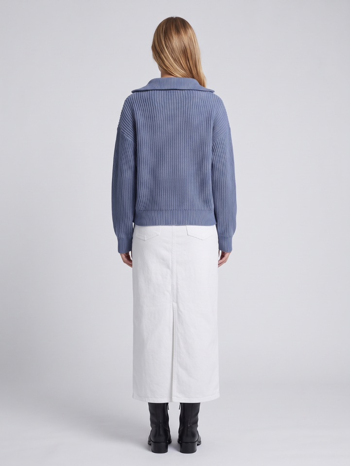 Women's Ribbed Half-Zip Funnel Neck Sweater