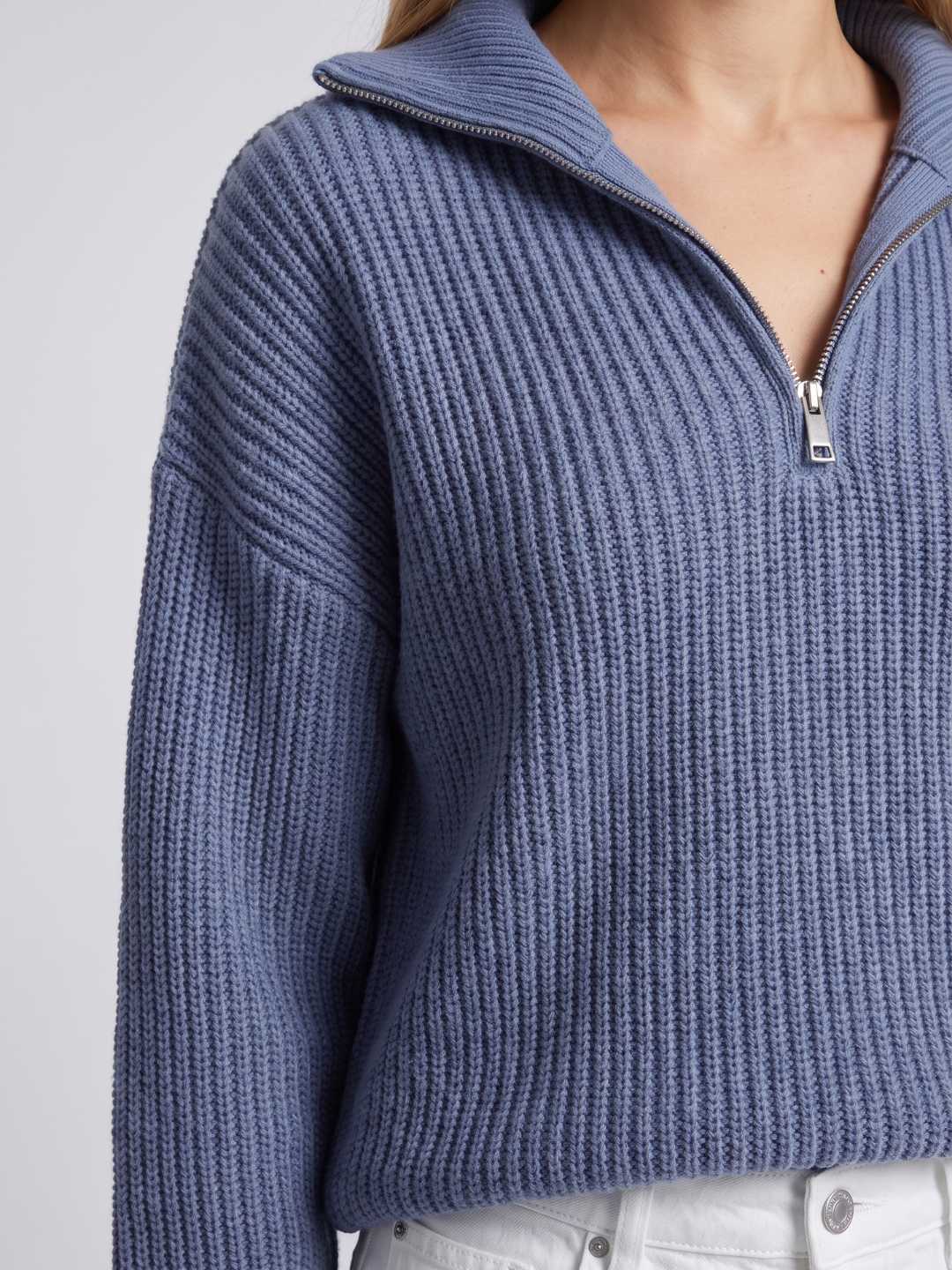 Women's Ribbed Half-Zip Funnel Neck Sweater