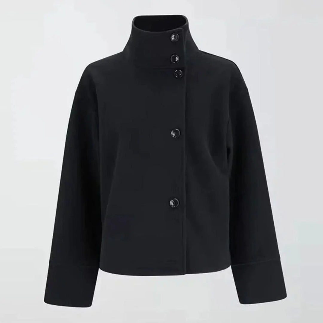 Women's Short Button-Up High-Collar Coat