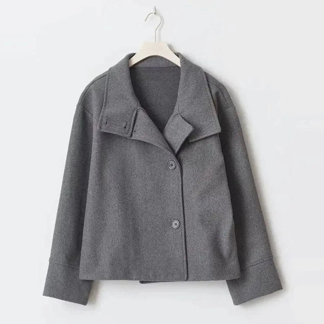 Women's Short Button-Up High-Collar Coat