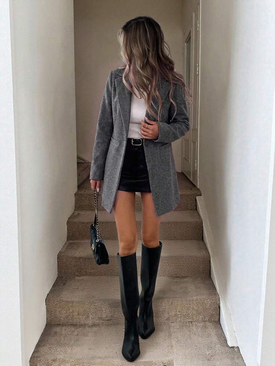 Women's Single Button Pocket Blazer