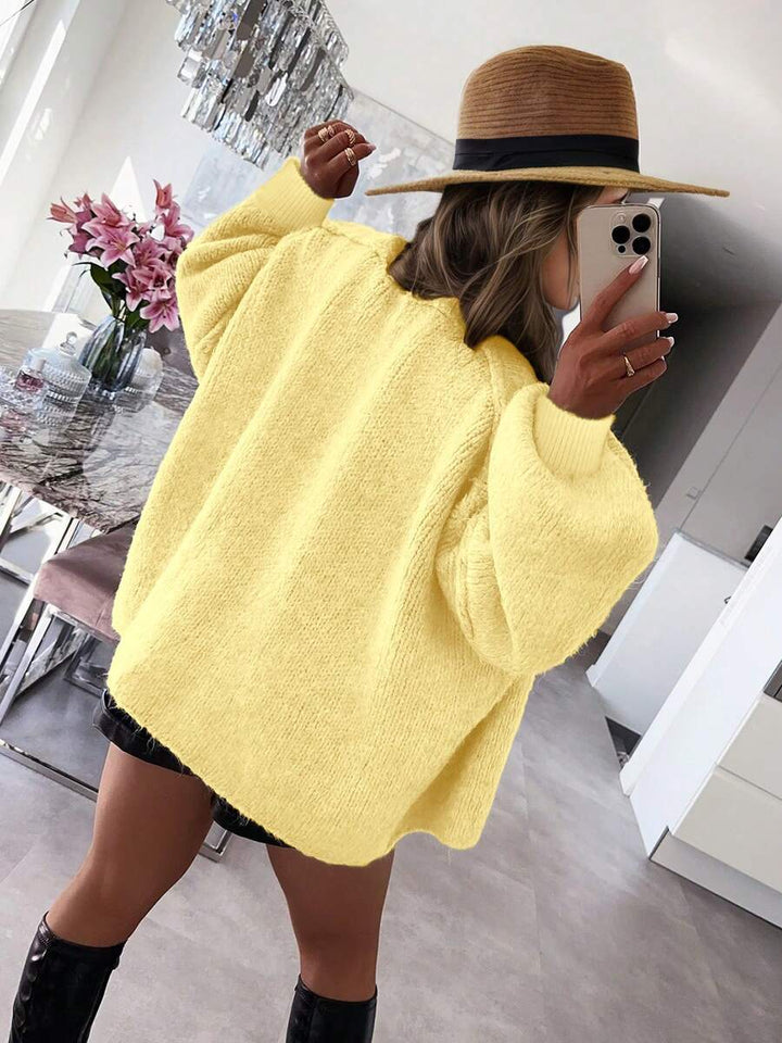 Women's Slouchy Brushed Knit Open Front Cardigan