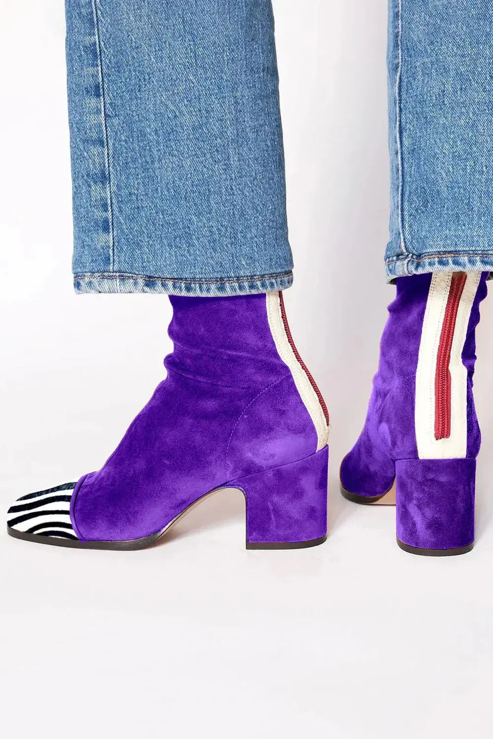 Women's Square Toe Block Heel Ankle Boots