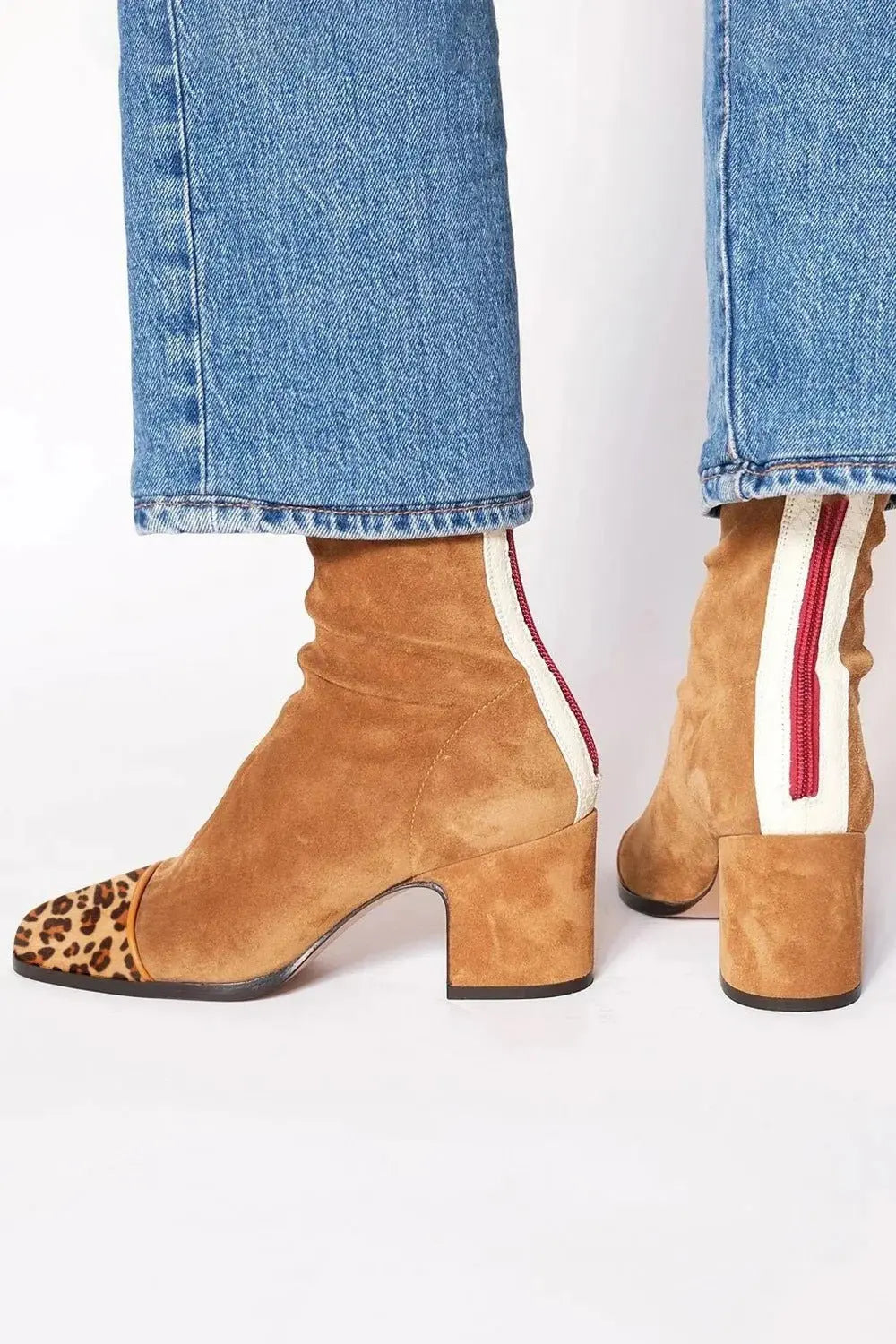 Women's Square Toe Block Heel Ankle Boots