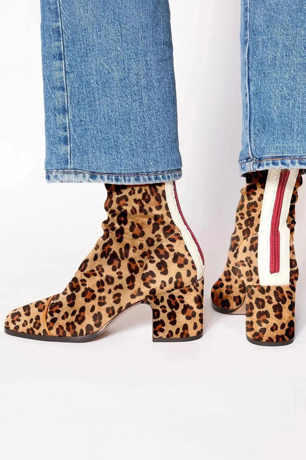 Women's Square Toe Block Heel Ankle Boots