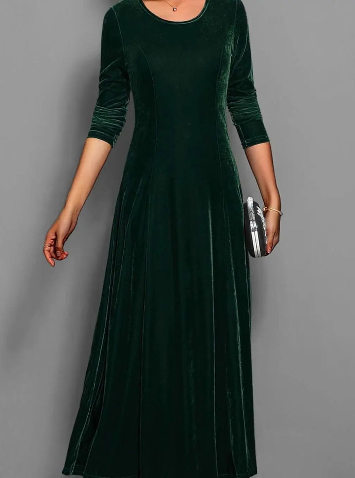 Women's Velvet Long Sleeve Formal Party Dress Maxi
