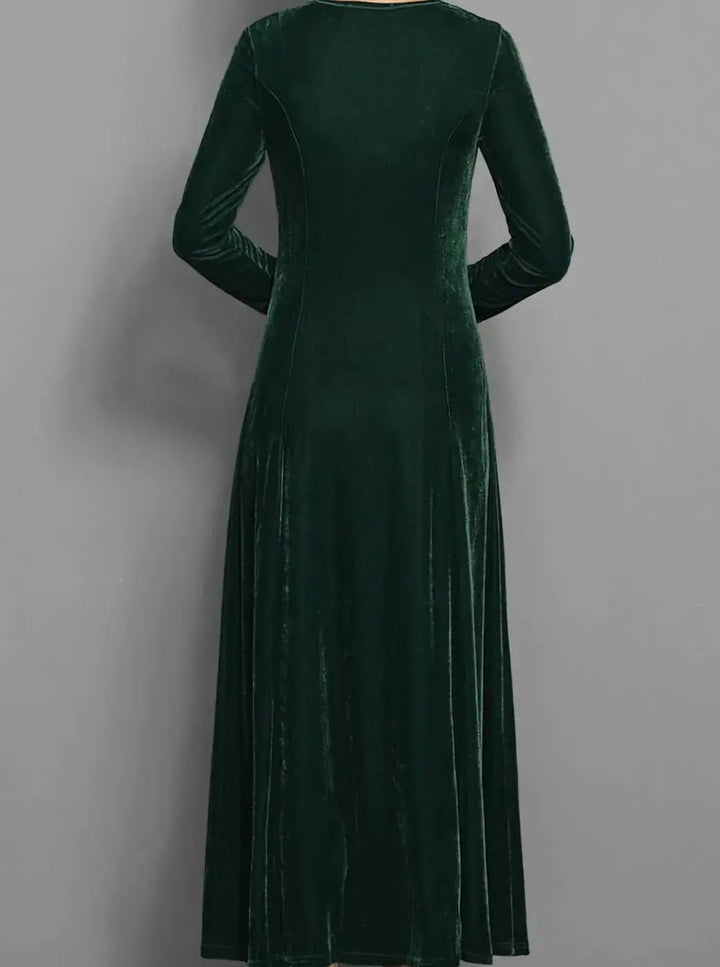 Women's Velvet Long Sleeve Formal Party Dress Maxi