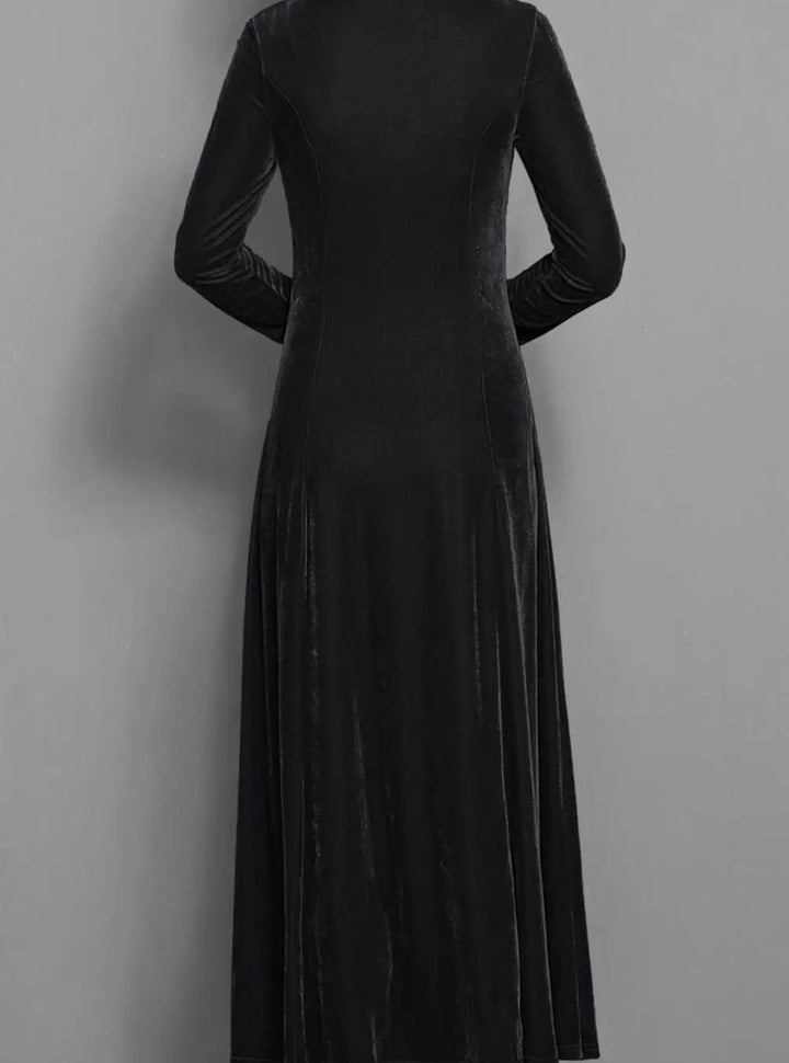 Women's Velvet Long Sleeve Formal Party Dress Maxi