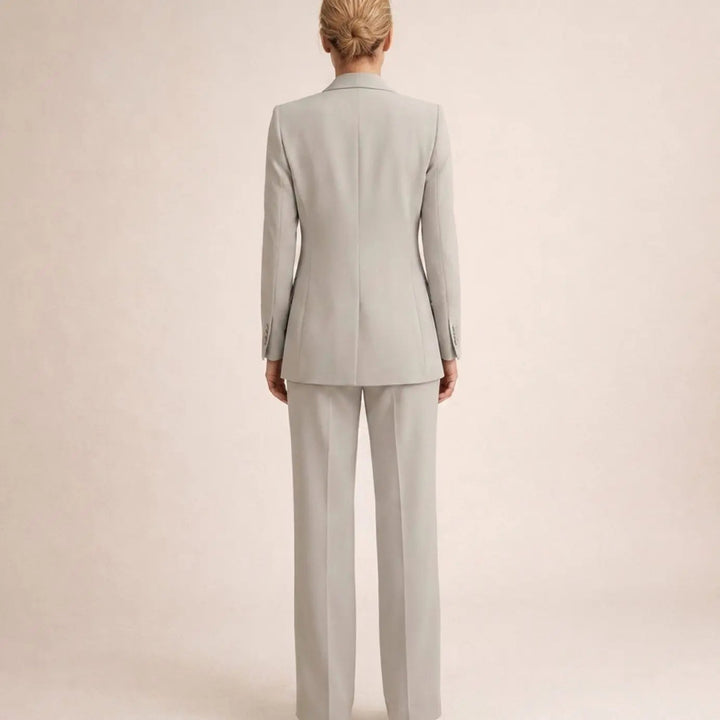 Women's Wide-Leg Tailored Blazer Trouser Suit Set
