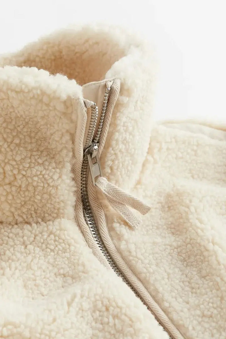 Women's Relaxed Fit Teddy Fleece Zip-Up Coat