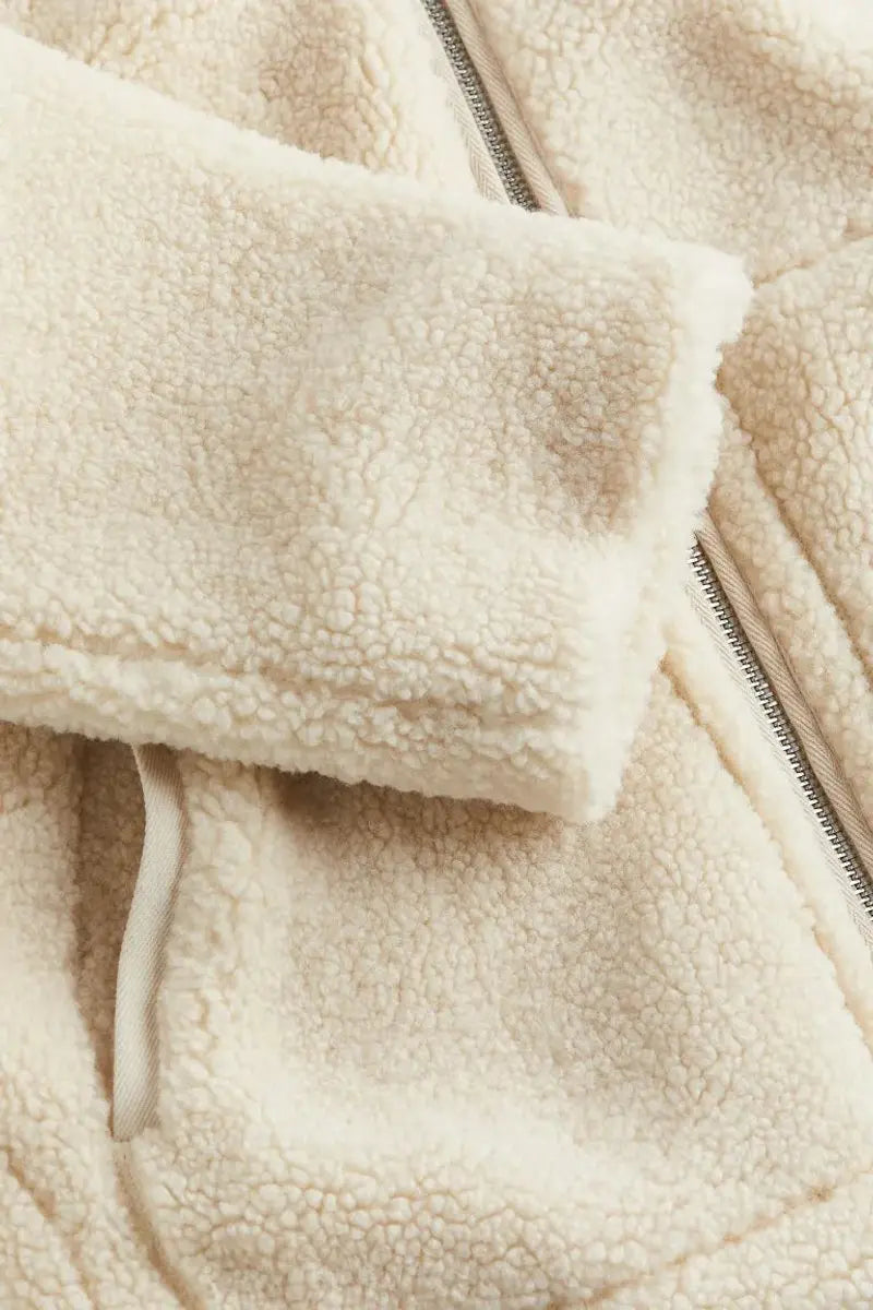 Women's Relaxed Fit Teddy Fleece Zip-Up Coat