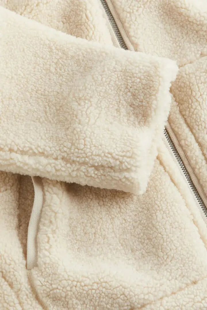 Women's Relaxed Fit Teddy Fleece Zip-Up Coat