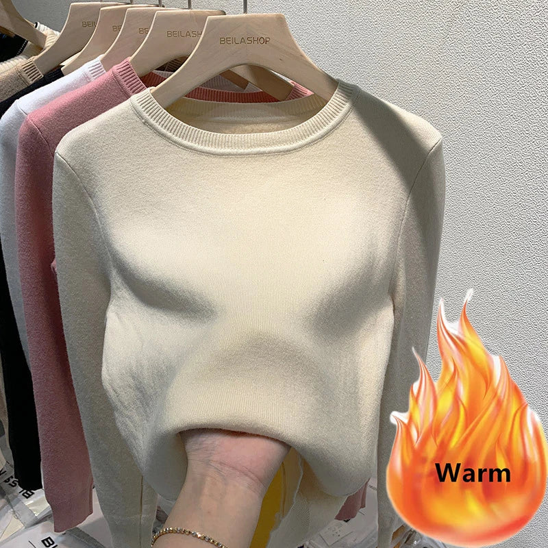 Women's Lined Fleece-Lined Jumper in Apricot