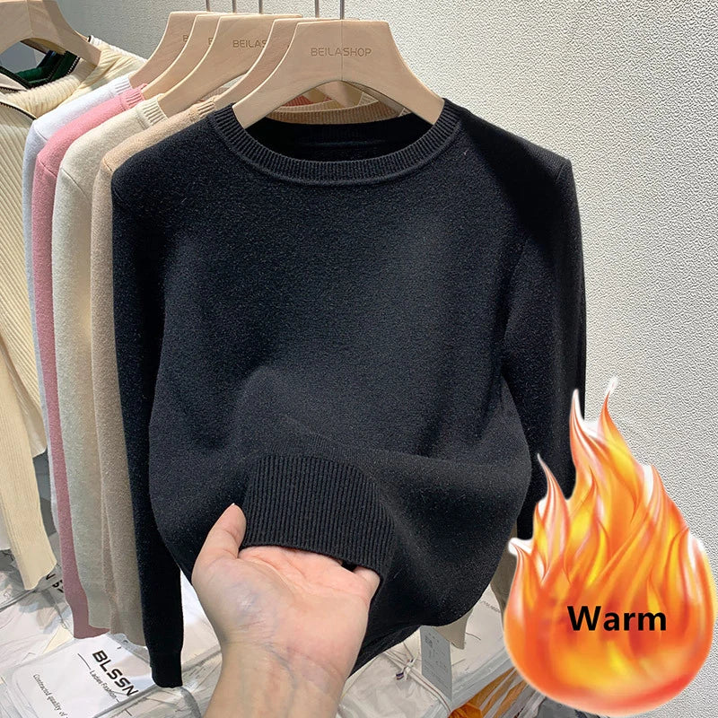 Women's Lined Fleece-Lined Jumper in Black
