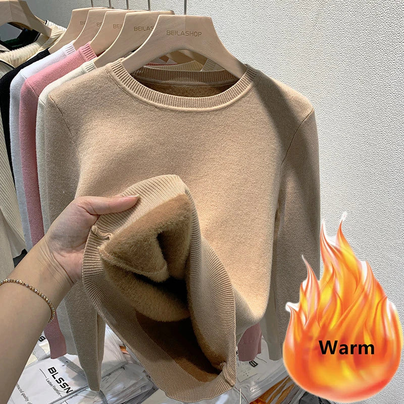 Women's Lined Fleece-Lined Jumper in Khaki