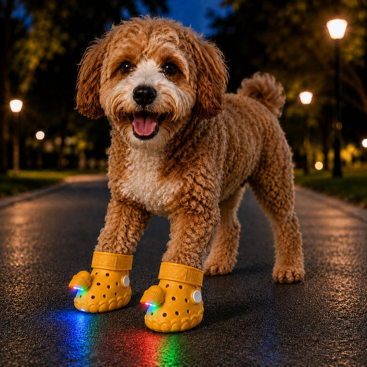 Step-Activated RGB Light-Up Dog Boots for Night Walks