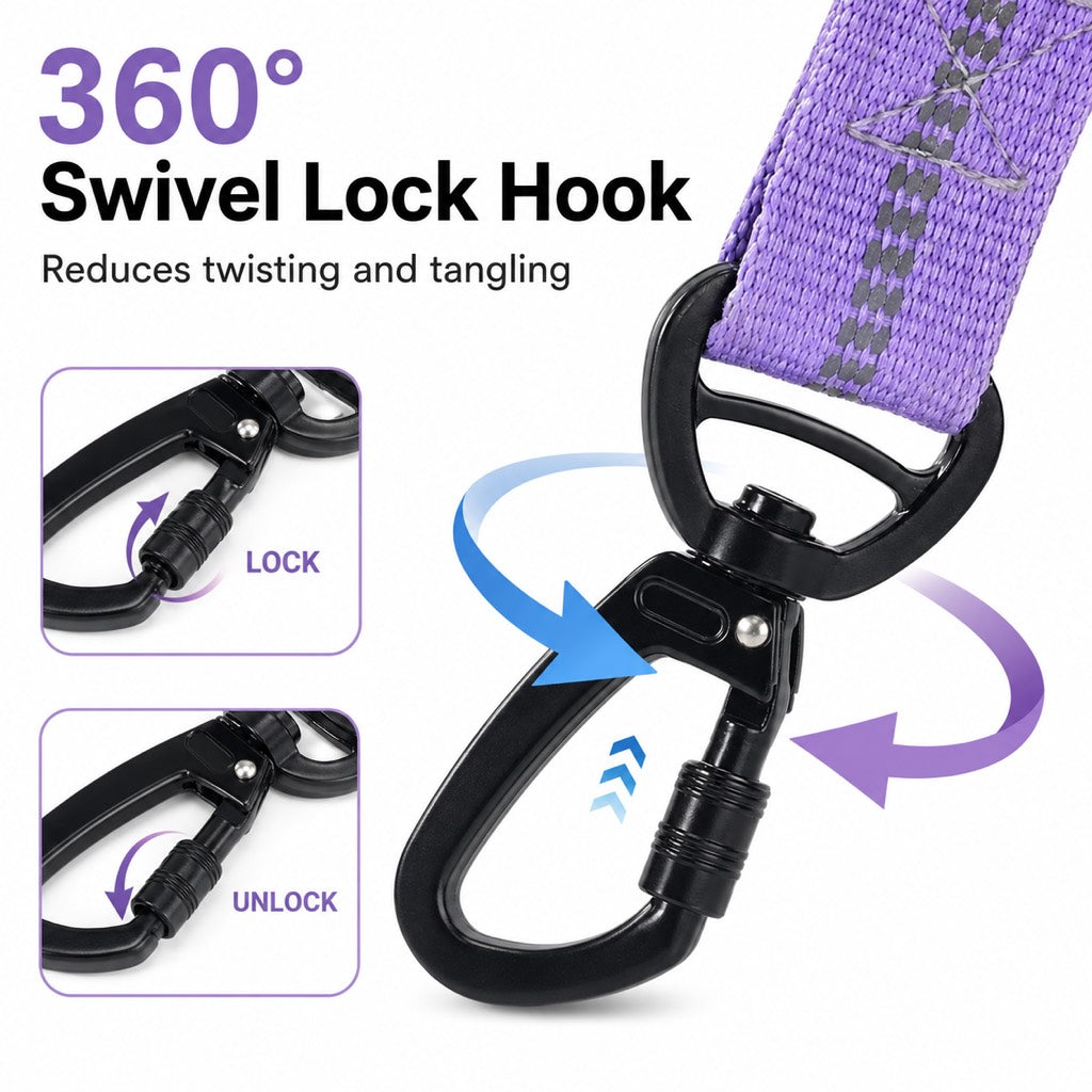 Reflective Dog Car Seat Belt Leash for Backseat Travel & Daily Walks