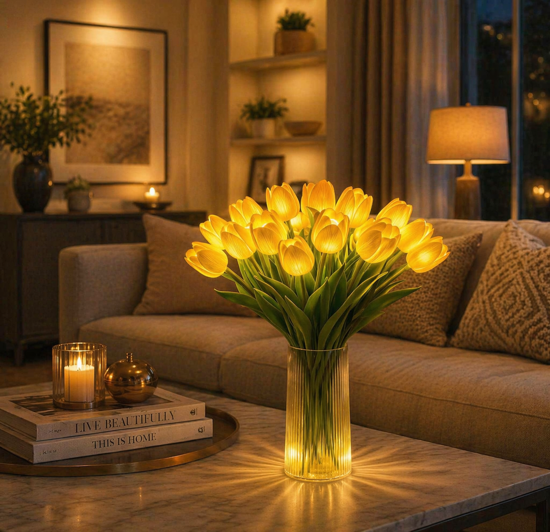 Radiant Romantic Tulip Light – LED Tulip Bouquet Night Light for Home